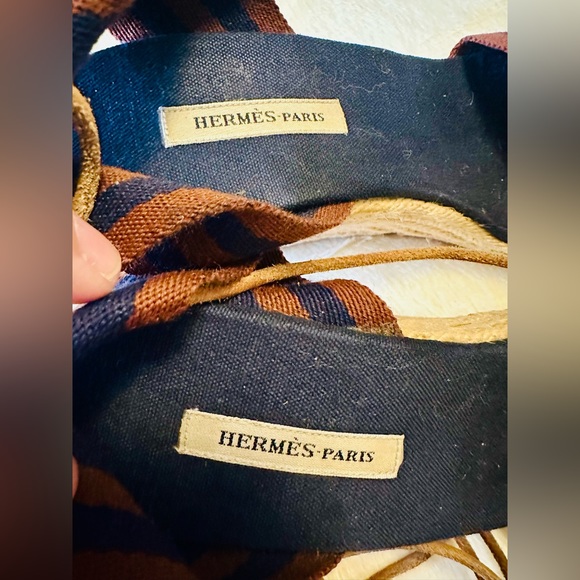 Hermes Leather Knot Wedge Sandals - Picture 7 of 16